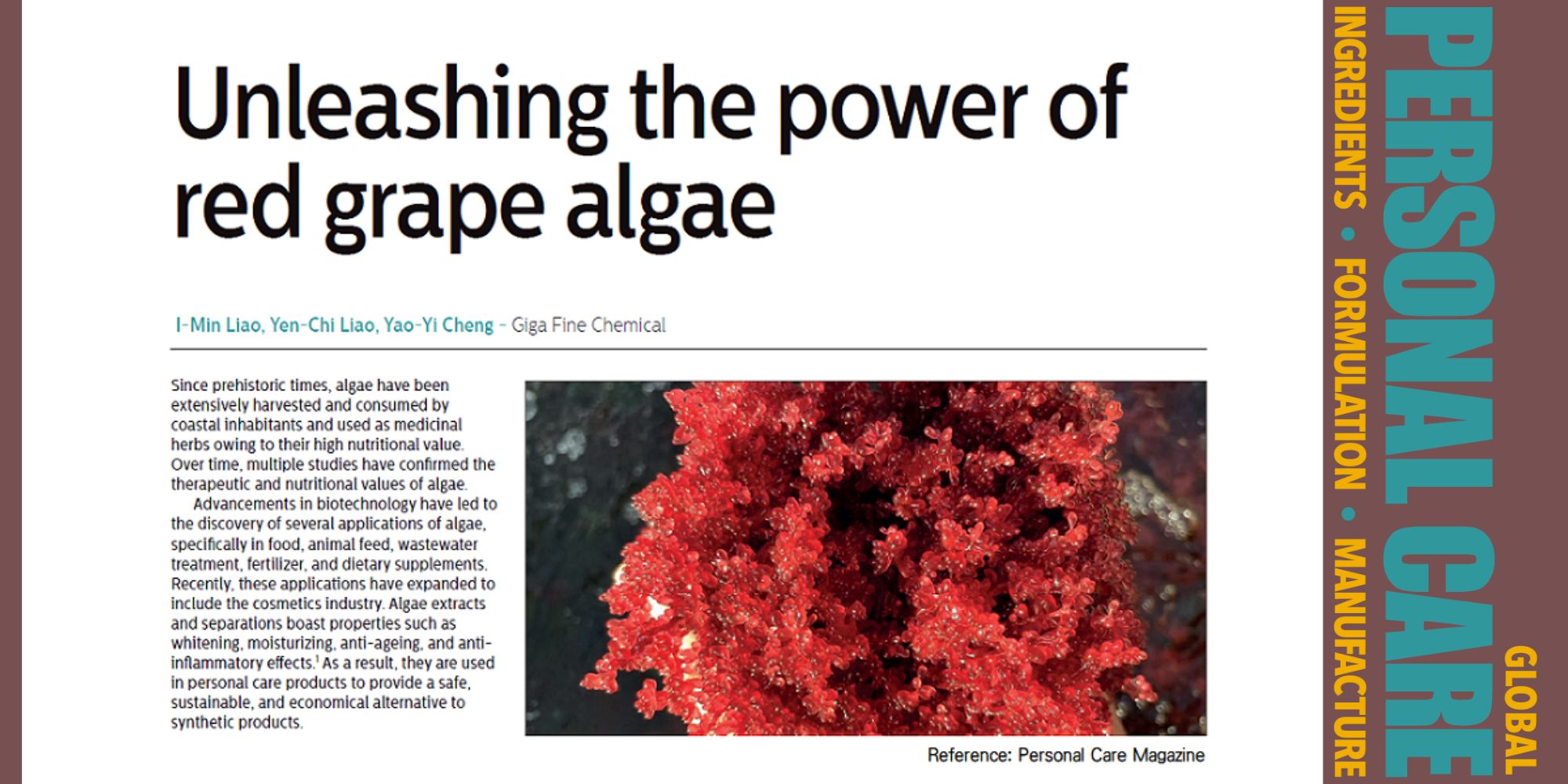 Ziga®Marine C/MP Featured as a Key Trend in Personal Care Magazine